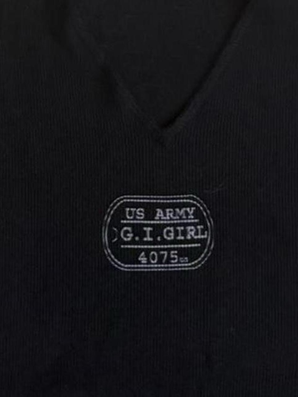 Vintage Hard Tail ribbed v neck baby tee shirt army girl graphic